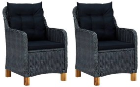 vidaXL Σετ Τραπεζαρίας Κήπου 3 Τεμαχίων Σκούρο Γκρι