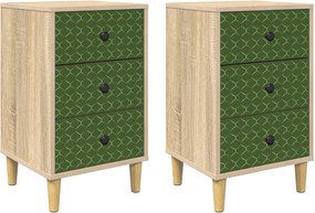vidaXL Κομοδίνο GELEEN 2 τμχ. Sonoma Δρυς 36 x 33 x 60 εκ