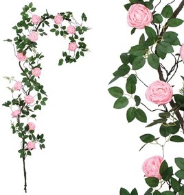 MarHome ΓΙΡΛΑΝΤΑ ΡΟΖ ΤΡΙΑΝΤΑΦΥΛΙΑΣ X12 ΑΝΘΗ - Υ240cm - 80/ΚΙΒ  00-40005-1