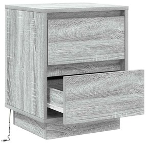 vidaXL Κομοδίνο με συρτάρι Γκρι 39 x 34.5 x 50 εκ. Επεξεργασμένο ξύλο