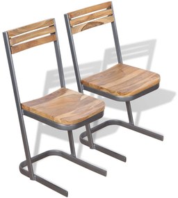 vidaXL Καρέκλες Τραπεζαρίας 2 τεμ. από Μασίφ Ξύλο Teak