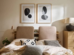 Επενδυμένο κρεβάτι Well III-Καφέ-180 x 200