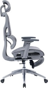 Καρέκλα γραφείου διευθυντή με υποπόδιο LINUX mesh γκρι 61x63x117/125