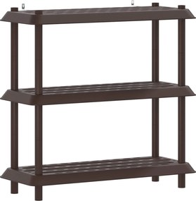 vidaXL Μονάδα Ραφιού 3 επίπεδα 100 x 40 x 96 εκ. PP Καφέ