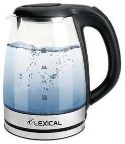 Lexical LEK-1407 Βραστήρας Με Αφαιρούμενη Βάση &amp; LED Φως Inox/Διάφανο 1,8lt 1500W