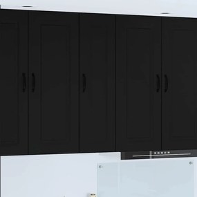 vidaXL Κρεμαστό ντουλάπι κουζίνας με ράφι Μαύρο 30 x 31 x 100 εκ.
