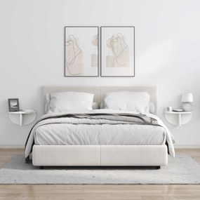 vidaXL Ράφι Τοίχου 2 pcs Λευκό 38 x 19 x 19 εκ Επεξεργασμένο ξύλο