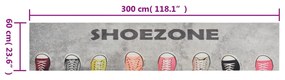 vidaXL Χαλί Κουζίνας Πλενόμενο Επιγραφή Shoezone 60x300 εκ. Βελούδινο
