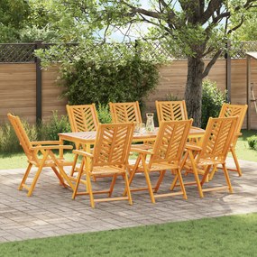 vidaXL Καρέκλα Ανακλινόμενη 8 pcs Καφέ 57 x 71 x 90cm ξύλο