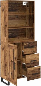 vidaXL Highboard με συρτάρι 2 pcs Παλιό ξύλο Επεξεργασμένο ξύλο