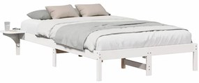 vidaXL Πλαίσιο κρεβατιού με κομοδίνα Λευκό 140 x 190 cm Λευκό