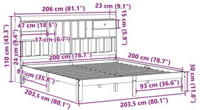 ΚΡΕΒΑΤΙ ΒΙΒΛΙΟΘΗΚΗ ΧΩΡΙΣ ΣΤΡΩΜΑ 200X200 ΕΚ ΜΑΣΙΦ ΞΥΛΟ ΠΕΥΚΟΥ 3322609