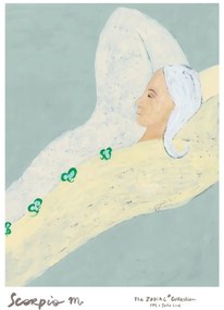 Πόστερ Scorpio - Sofia Lind Άσπρο Γαλάζιο Κίτρινο 50 x 70 cm THE POSTER CLUB