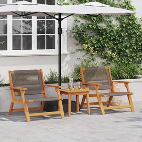 vidaXL Εξωτερικά Έπιπλα 2 pcs Γκρι 78 x 67 x 73εκ. Μασίφ ξύλο ακακίας