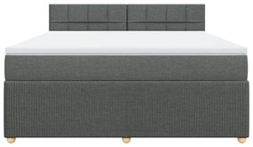 Κρεβάτι Boxspring με Στρώμα Σκούρο Γκρι 180x200 εκ Υφασμάτιν - Γκρι