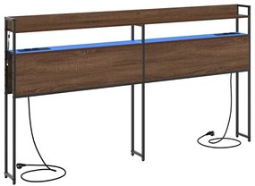 vidaXL Κεφαλάρι με ράφι Καφέ δρυς 180 cm Επεξεργασμένο ξύλο