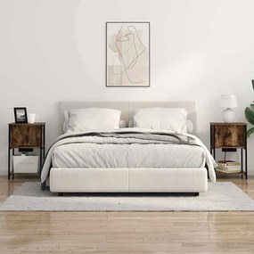 vidaXL Κομοδίνο Καπνιστή δρυς 38 x 31 x 61 εκ Επεξεργασμένο ξύλο