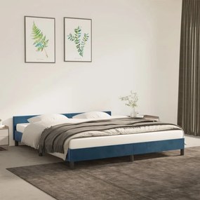 Πλαίσιο Κρεβατιού με Κεφαλάρι Σκ. Μπλε 180x200 εκ. Βελούδινο