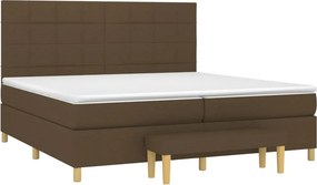 vidaXL Κρεβάτι Boxspring με Στρώμα Σκούρο Καφέ 200x200 εκ. Υφασμάτινο