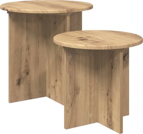 vidaXL Σετ βοηθητικά τραπεζάκια με αποθήκευση 2 pcs Artisan Δρυς