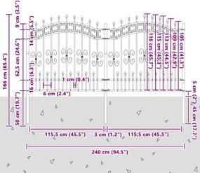 vidaXL Φράχτης Κήπου KAMPEN 240 x 166 εκ Mesh Λευκό