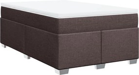 vidaXL Κρεβάτι Boxspring με Στρώμα Σκούρο Καφέ 120x190 εκ Υφασμάτινο