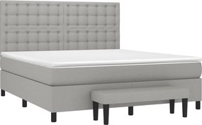 vidaXL Κρεβάτι Boxspring με Στρώμα Αν. Πράσινο 160x200εκ Υφασμάτινο