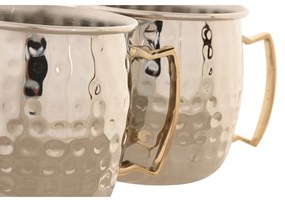 Σετ 2 Κούπες Φλιτζάνια Home ESPRIT Χρυσό Ασημί Loft 480 ml (x2)