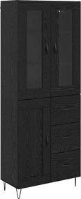 vidaXL Highboard Μαύρη Οξυά 69,5 x 34 x 90 εκ. Επεξεργασμένο Ξύλο