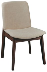 Καρέκλα Emma Ε7872,4 Beige 48x57x83cm Σετ 2τμχ Ξύλο,Ύφασμα