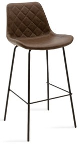 Intrahome Σκαμπό μπαρ Faith Intrahome αντικέ καφέ pu-μαύρο μέταλλο 50x54x104εκ | SKU: INTRAPA-238111265