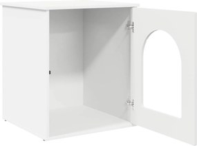 vidaXL Σπίτι Γάτας Λευκό 53 x 52 x 62 εκ Επεξεργασμένο ξύλο
