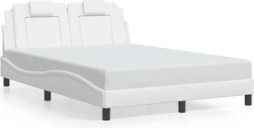 vidaXL Πλαίσιο Κρεβατιού Viana με LED Χωρίς Στρώμα Λευκό 140x200 εκ.