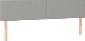 vidaXL Κρεβάτι Boxspring με Στρώμα &amp; LED Αν.Γκρι 200x200εκ. Υφασμάτινο