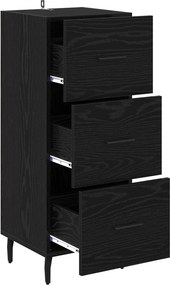 vidaXL Πλαϊνό γραφείο Μαύρη δρυς 34 x 34.5 x 90 εκ Επεξεργασμένο ξύλο