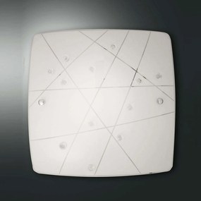 Φωτιστικό Οροφής - Τοίχου Domino 3144-65-102 White Fabas Luce Μέταλλο,Γυαλί