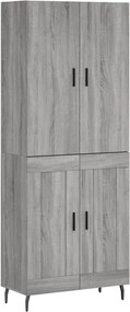 vidaXL Ντουλάπι Γκρι Sonoma 69,5 x 34 x 180 εκ. Επεξεργασμένο Ξύλο