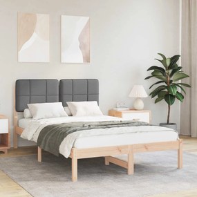 vidaXL Σκελετός Κρεβατιού με Επενδεδυμένο Κεφαλάρι Σκούρο Γκρι