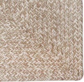 vidaXL Χαλιά χώρου τετράγωνο Φυσικό και Λευκό 120 x 120 cm Γιούτα