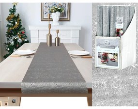 Χριστουγεννιάτικος Runner Τραπεζιού Ασημί 40x180cm