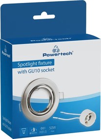 POWERTECH μεταλλικό πλαίσιο spot &amp; ντουί GU10-003, χωνευτό, 81x31.5mm