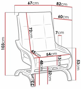 Πολυθρόνα Carlsbad 121, Γκρι, 103x67x82cm, 8 kg, Ταπισερί, Πόδια: Ξύλο | Epipla1.gr