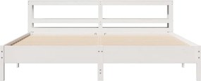 vidaXL Σκελετός Κρεβ. Χωρίς Στρώμα Λευκό 200x200 εκ Μασίφ Πεύκο