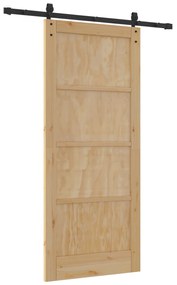 vidaXL Συρόμενη Πόρτα με Σετ Εξαρτημάτων 86x198.5 εκ. Solid Ξύλο Πεύκο