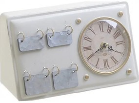 Inart Ρολόι Ημερολόγιο Μεταλλικό Εκρού 26x10x15cm