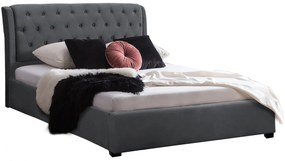 ΚΡΕΒΑΤΙ ODALYS 150X200 ΒΕΛΟΥΔΟ ΥΦΑΣΜΑ ΓΚΡΙ HM549.11 164x223x100 εκ.