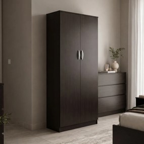 Ντουλάπα δίφυλλη Athos pakoworld σε wenge απόχρωση 80x42x180εκ
