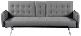 Καναπές Κρεβάτι WELLS PU Γκρι 188x82x80cm Bed:168x100x36cm