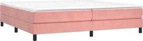 vidaXL Κρεβάτι Boxspring με Στρώμα Ροζ 200x200 εκ. Βελούδινο