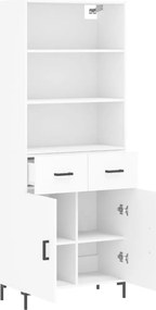 vidaXL Ντουλάπι Λευκό 69,5x34x180 εκ. από Επεξεργασμένο Ξύλο